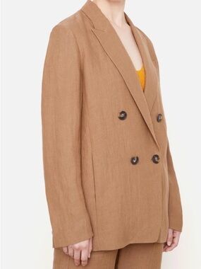 Vince Double-Breasted Tan Blazer Jacket